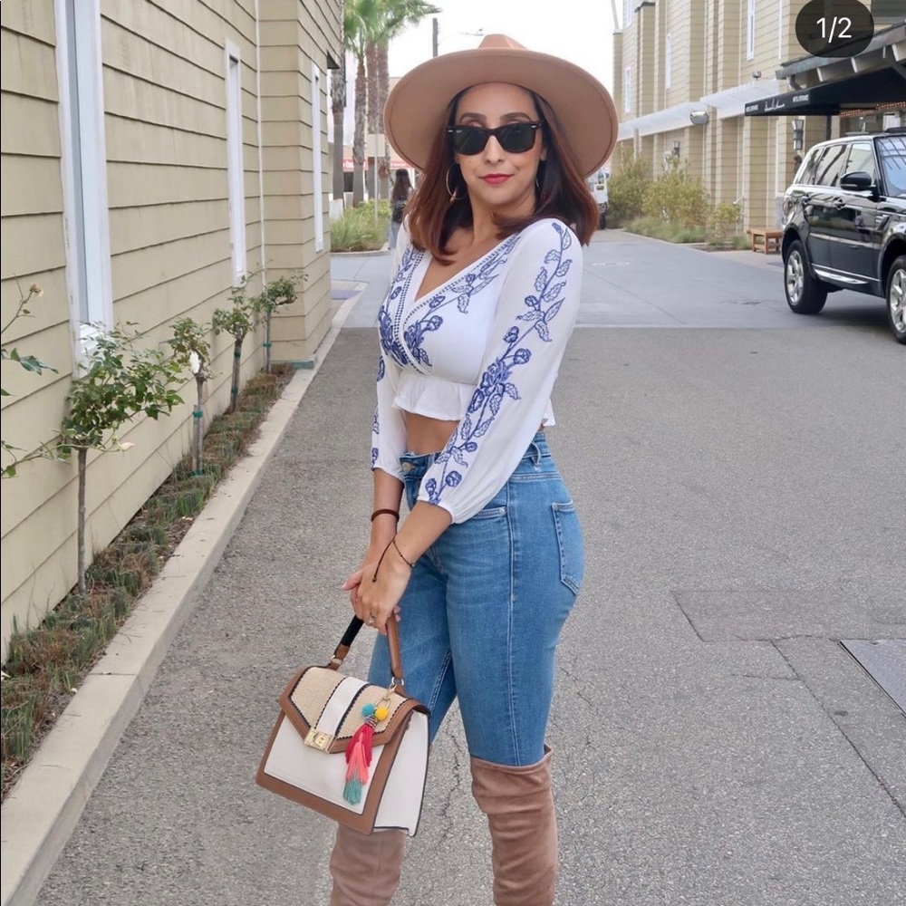 Embroidered Crop Top